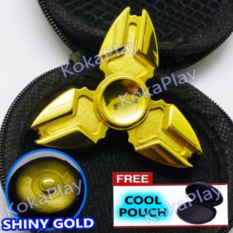 Gambar KokaPlay Fidget Spinner Metal Solid Shuriken Chrome Premium Shiny Luxury Stress Toy Mainan Fidget Ninja Anak ADHD