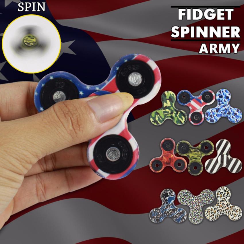 Lucky Fidget Spinner Hand Spinners MOTIF CAMO BENDERA ARMY GALAXY USA Mainan Spiner .
