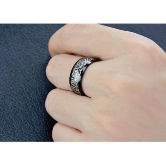 New Hot Selling 8mm Titanium Steel Ring Muslim Religious Ring Islamic Halal Words Ring Men Ring Gold Color - Intl April 2018 - 2 New hot selling 8mm Titanium Steel ring Muslim religious ring Islamic halal words ring men ring gold Color - intl - 2
