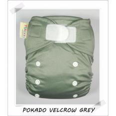Pokado Popok Kain Clodi Velcrow - Cloth Diapers Polos Grey