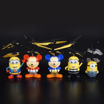 Quadcopter Drone Air Drone Kids Toy - Drone Sensor Tangan Despicable Me 2 Flying Minion Helicopter Aircraft - 1 Pcs Random Karakter