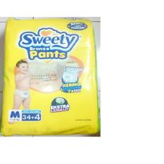 Sweety Bronze Pants Popok Bayi dan Anak Unisex Diapers Tipe Celana Size M - 34 + 4 Pcs ( 3 Pack = 114 Pcs )