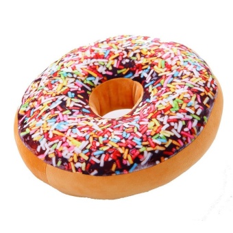Gambar voovrof Doughnut Donut Shape Back Stuffed Cushion Throw Pillow Waist Pillow Plush Play Toy Doll,Ranbow Color   intl