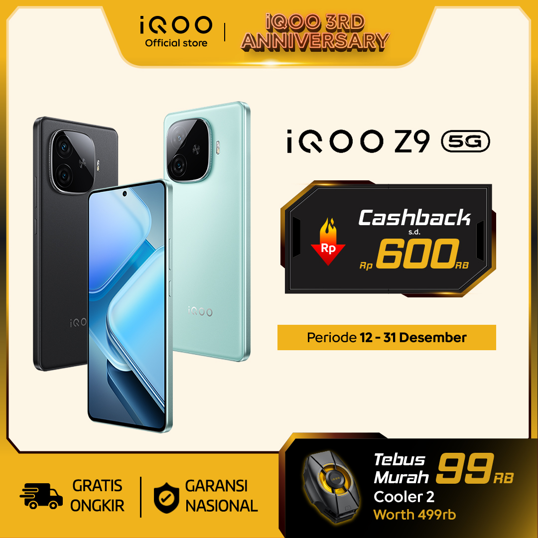 vivo iQOO Z9 5G Snapdragon 7 Gen 3, 6000 mAH, 144Hz AMOLED Display, Sony IMX 882 Harga  2,999,000 Ringgit*Penghantaran Percuma