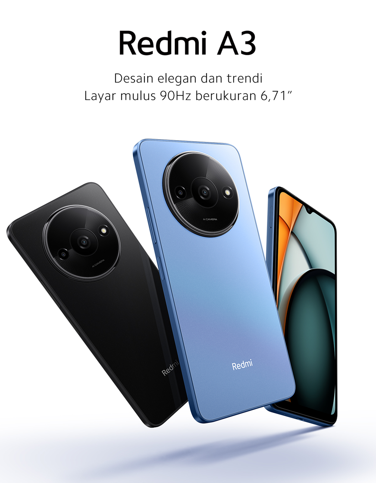 Xiaomi Redmi A3 - 4GB/128GB Midnight Black Harga  1,150,000 Ringgit*Penghantaran Percuma