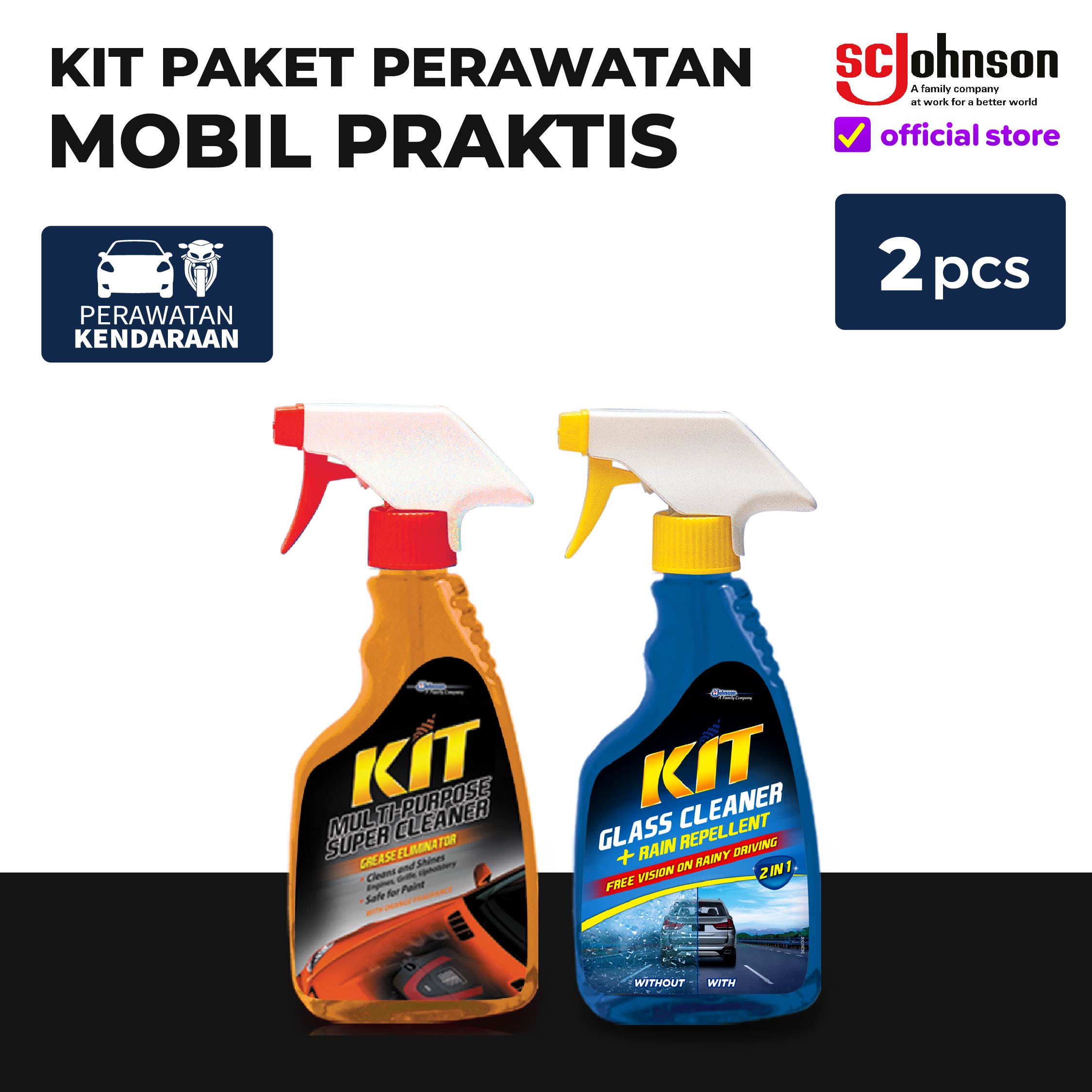 KIT Paket Perawatan Mobil Praktis - Pembersih Serbaguna + Pembersih Kaca Harga 67,610 rupiah*Gratis Ongkir