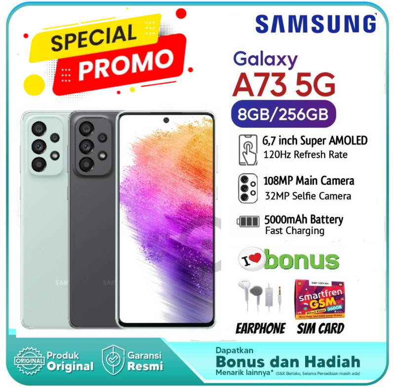 Samsung Galaxy A73 5G RAM 8 ROM 256 GB 8/256 Ready Stock - Free Sim Card Harga  3,700,000 Ringgit*Penghantaran Percuma