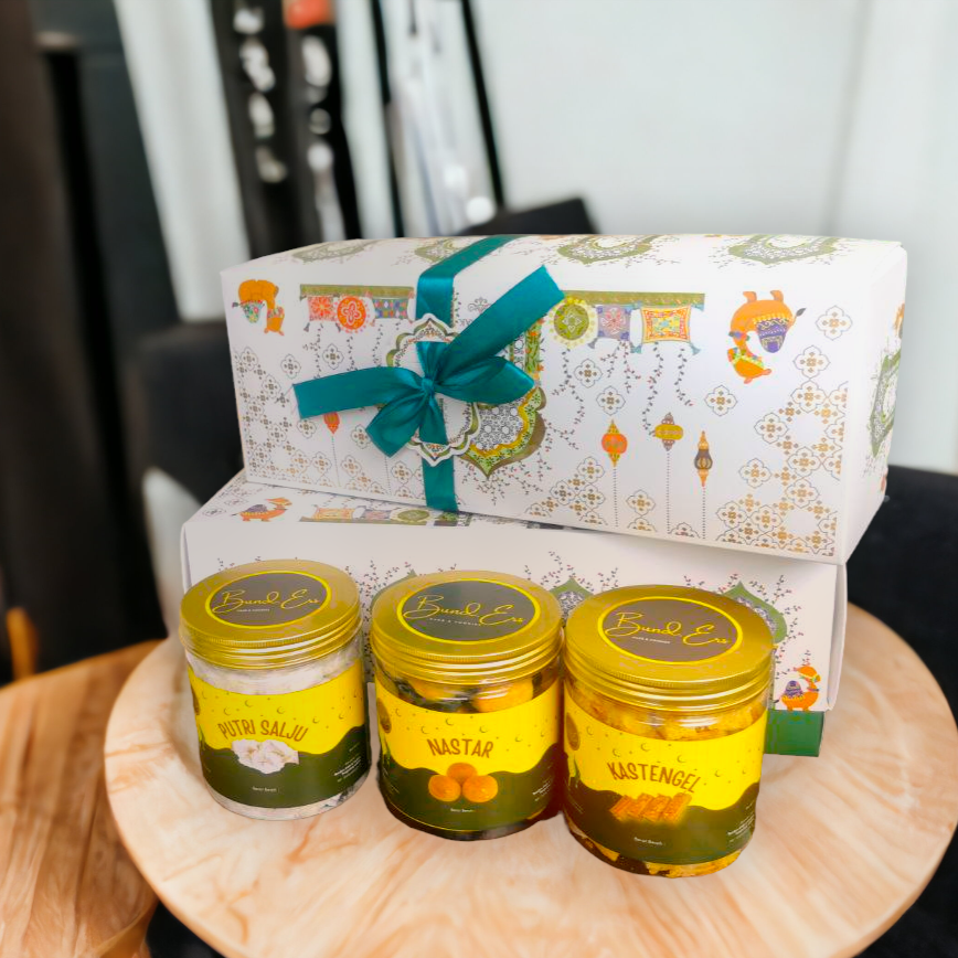 Hampers Eid Mubarak Kue kering By Bunders Toples jar 600 ml