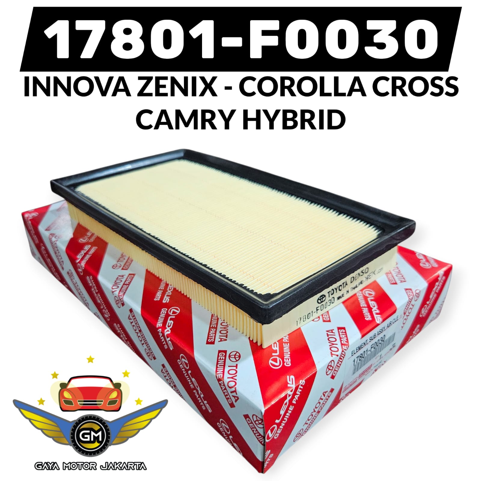 Filter Udara Toyota Innova Zenix - Corolla Cross Hybrid - Camry Hybrid - Altis 17801-F0030 Harga  68,500 Ringgit*Penghantaran Percuma