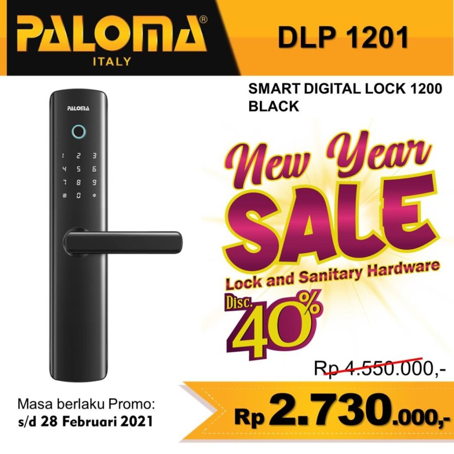 Smart Digital Lock PALOMA DLP 1201 Black Smart Digital Lock PALOMA DLP 1201 Black