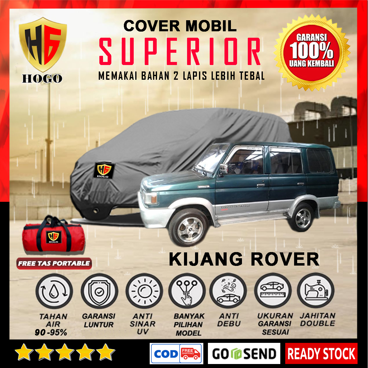 Body Cover Mobil Kijang Rover Outdoor Waterproof / Sarung Mobil Kijang Rover Jantan Waterproof / Selimut Tutup Mobil Toyota Kijang Rover Jantan Penutup Mantol Kerudung Mantel Mobil Kijang Jantan Waterproof Outdoor Anti Air - SUPERIOR Harga 608,000 rupiah*Gratis Ongkir