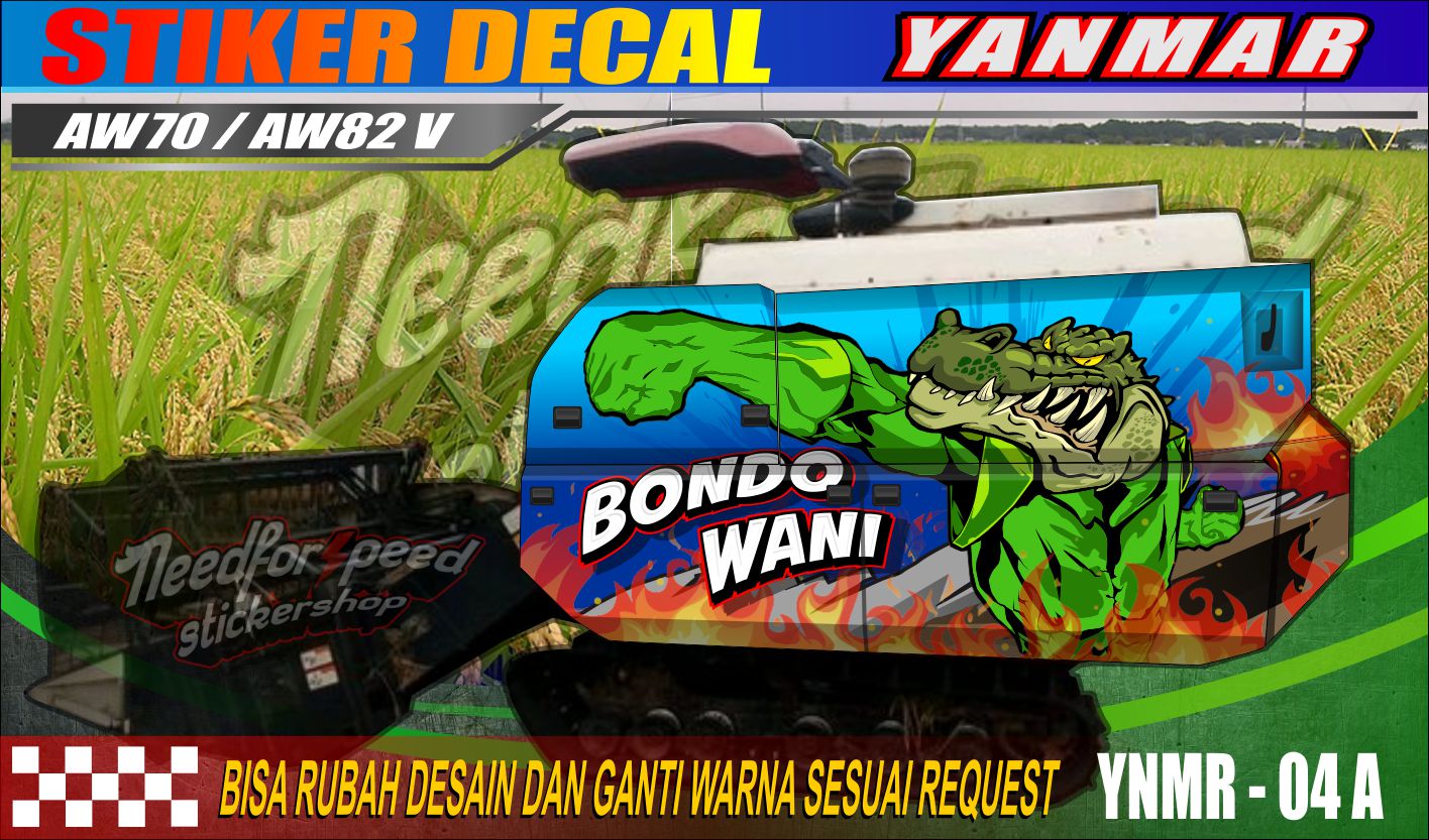 Sticker decal Yanmar aw 70 aw 82 v combine full body crocodile 04 Harga  750,000 Ringgit*Penghantaran Percuma