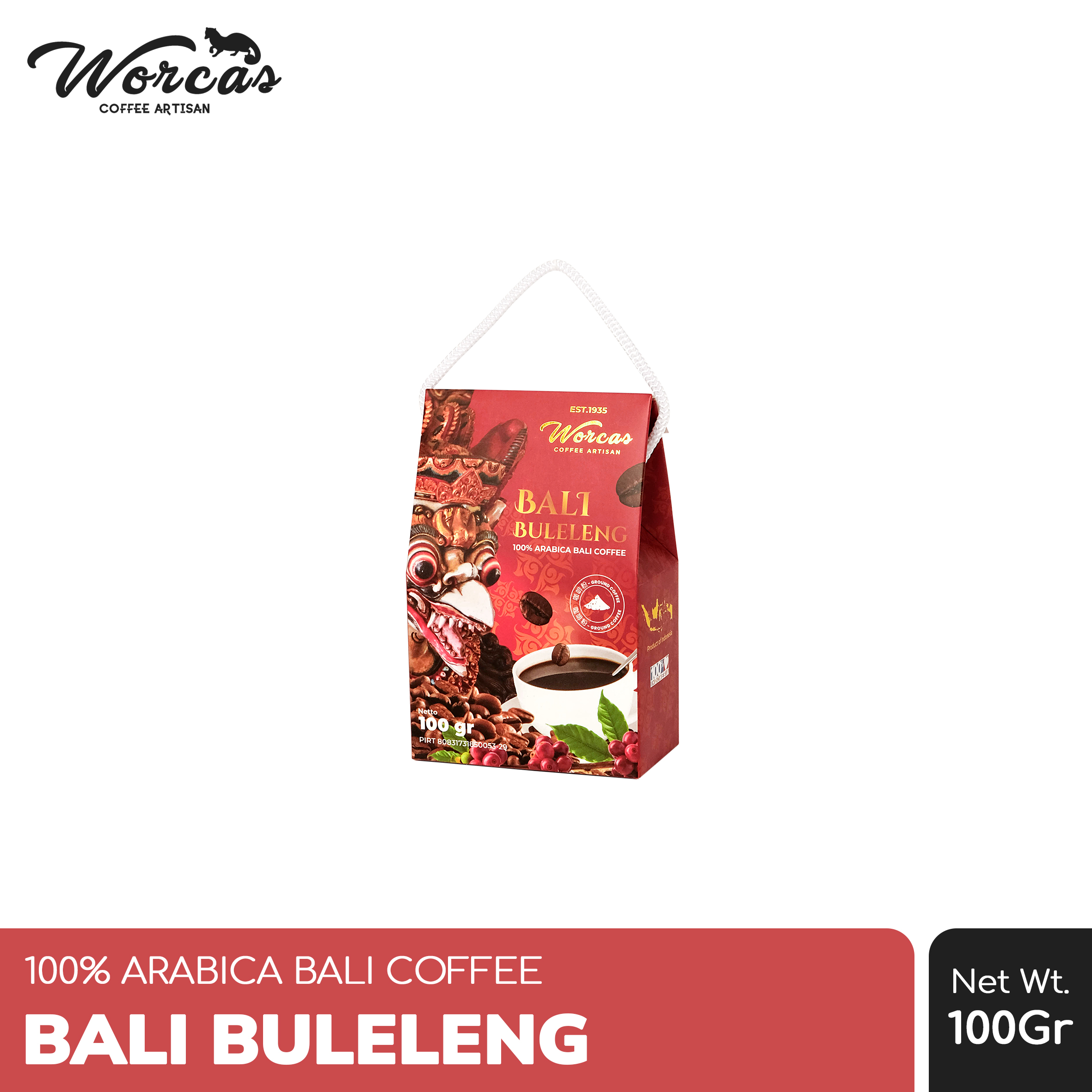 WORCAS Kopi Luwak Liar Bali King 100gr Bubuk - Classic Box