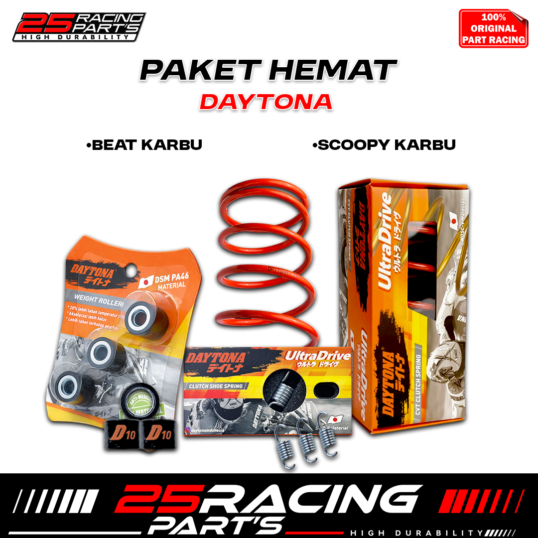 Daytona Package- Savings- Percvt Roller Percentri Daytona- Beat Karbu- Scoopy Karbu- Kvy- Pnp Harga 238,500 rupiah*Gratis Ongkir