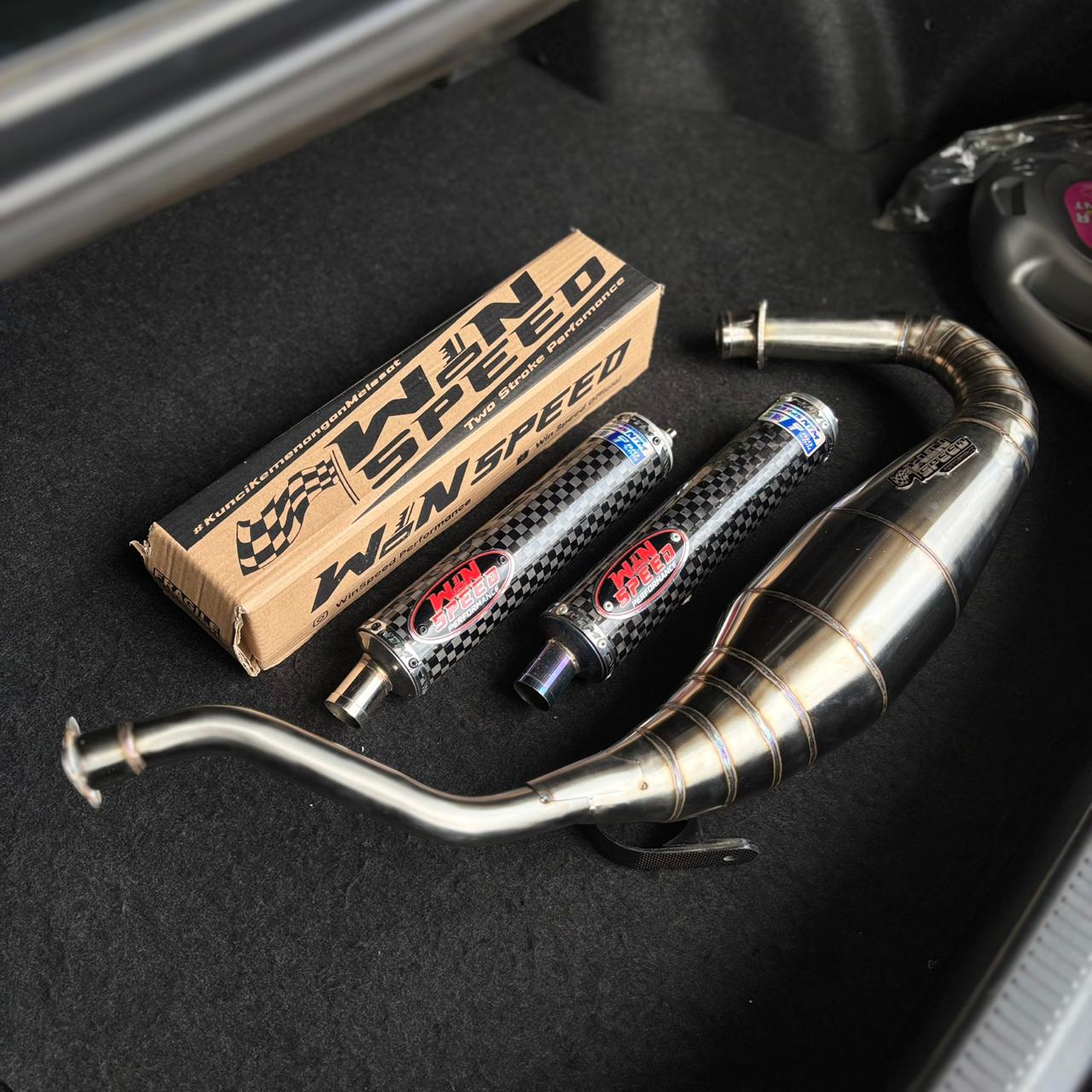 Racing Ninja R/Rr/Ss Cobra Medium Slincer Carbon Catur Spred Tow Original Winspeed Exhaust Harga 1,370,000 rupiah*Gratis Ongkir