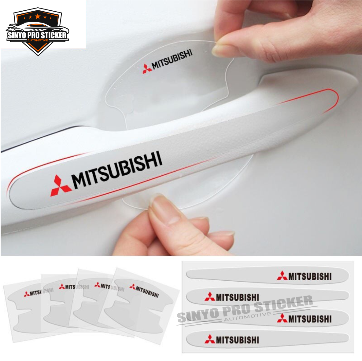 8 pcs/set car door handle scratches scratch protection logo sticker sticker for Mitsubishi Suzuki Toyota Honda Suzuki Harga 9,000 rupiah*Gratis Ongkir