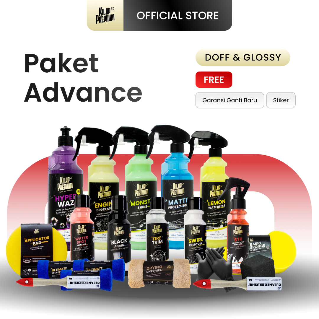 Advanced Motorcycle Care Kit/Complete Motorcycle Care Package | Premium Shine - Car Motorcycle Detailing Care, Motorcycle Blackening, Motorcycle Shine, Motorcycle Shampoo, Vehicle Care, Microfiber, Engine Cleaning Brush Harga 747,723 rupiah*Gratis Ongkir