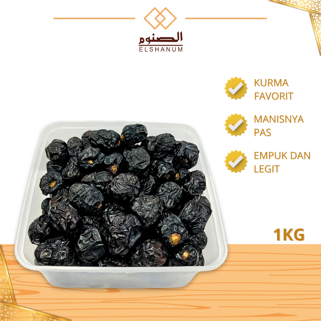 Kurma Ajwa Asli Madinah 500gr - Kurma Azwa AL Madinah Kurma Nabi Premium - Shabani Store