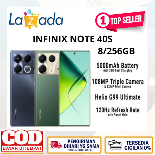 Infinix Note 40S 8/256Gb - up to 16Gb Extended Ram - Helio G99 - 6.78” Fhd+ 3D Curved Amoled - 108Mp Ois - 5000 Mah - Nfc - Variant Harga  2,182,400 Ringgit*Penghantaran Percuma
