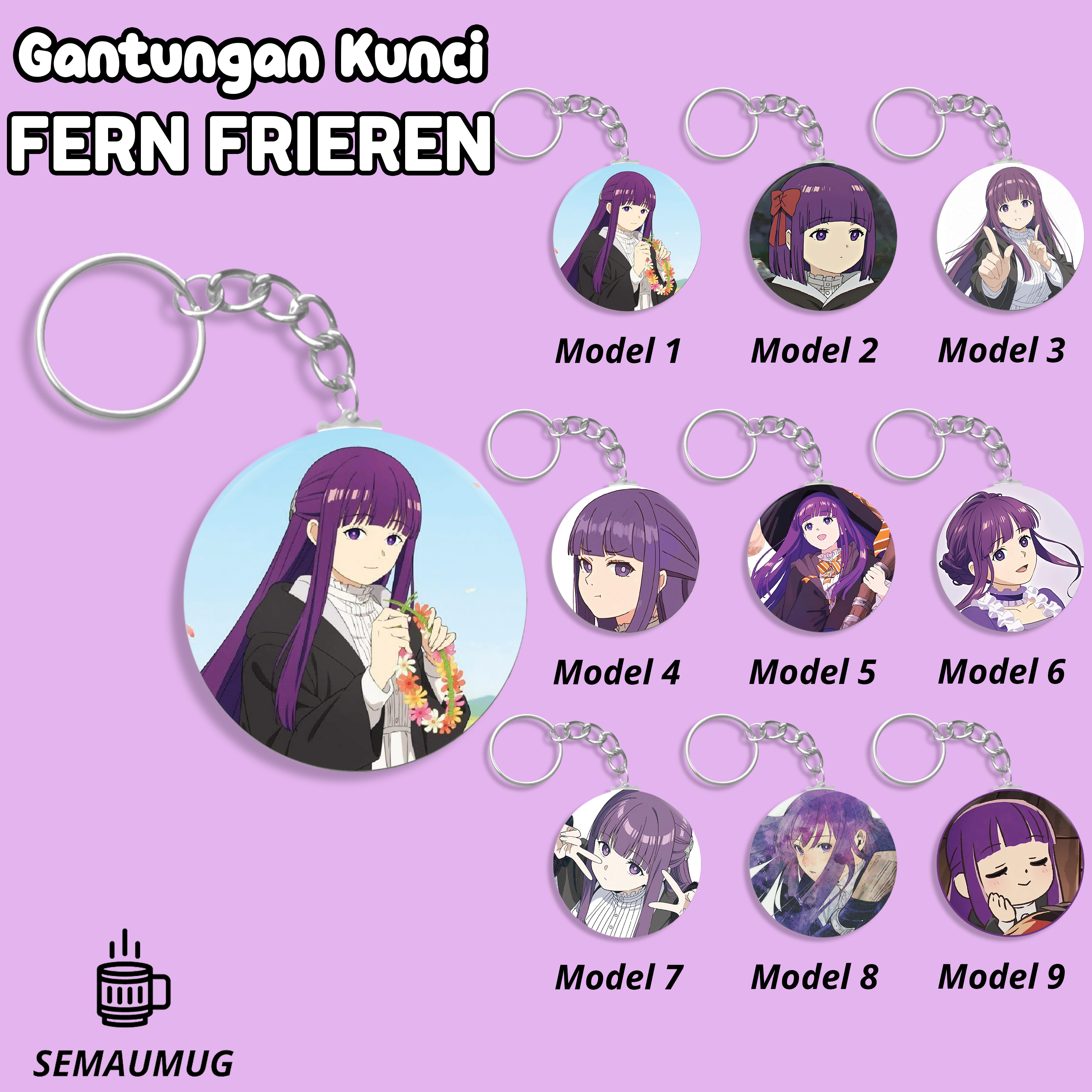 Porte-clés Acrylique Personnage Frieren - Pendentif Mignon Fern Stark - Cadeau Fan D'anime