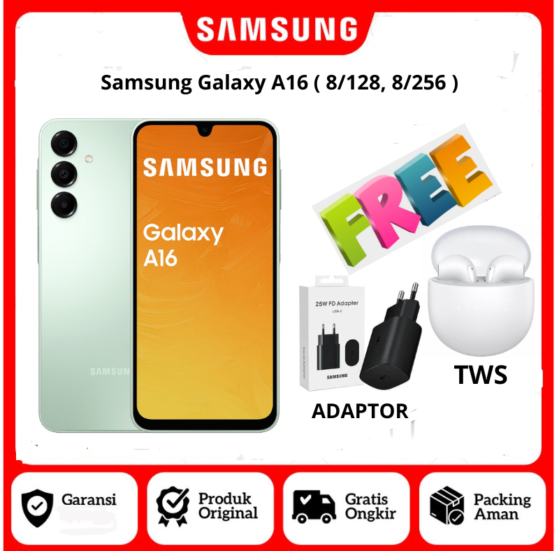 SAMSUNG GALAXY A16 8/256 & 8/128 NEW GARANSI RESMI Giá 2,300,000 Đồng*Miễn phí vận chuyển