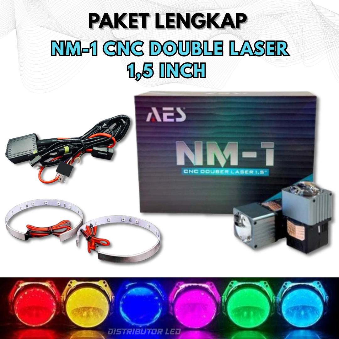 Lampu Biled Lens Matrix Bi-led NM1 Double Laser 1.5 Inch AES Matrix Harga 750,000 rupiah*Gratis Ongkir