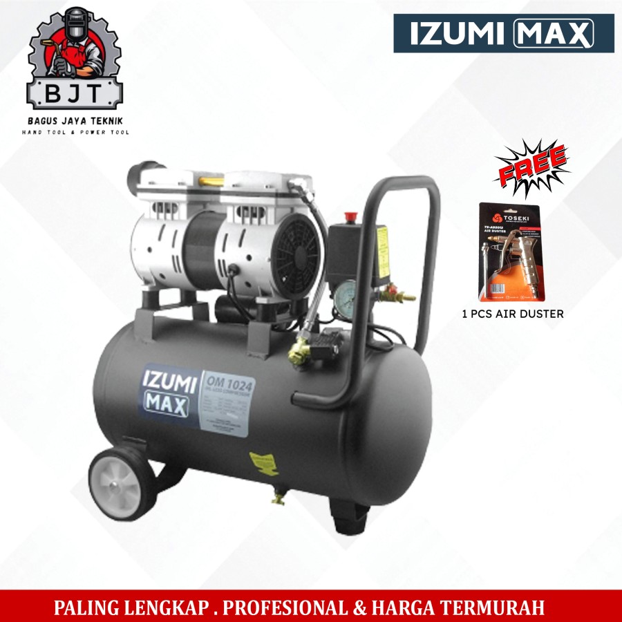 IZUMI MAX KOMPRESOR OILES 1HP 24LITER OM 1024 KOMPRESOR SUARA HALUS Harga 1,380,000 rupiah*Gratis Ongkir