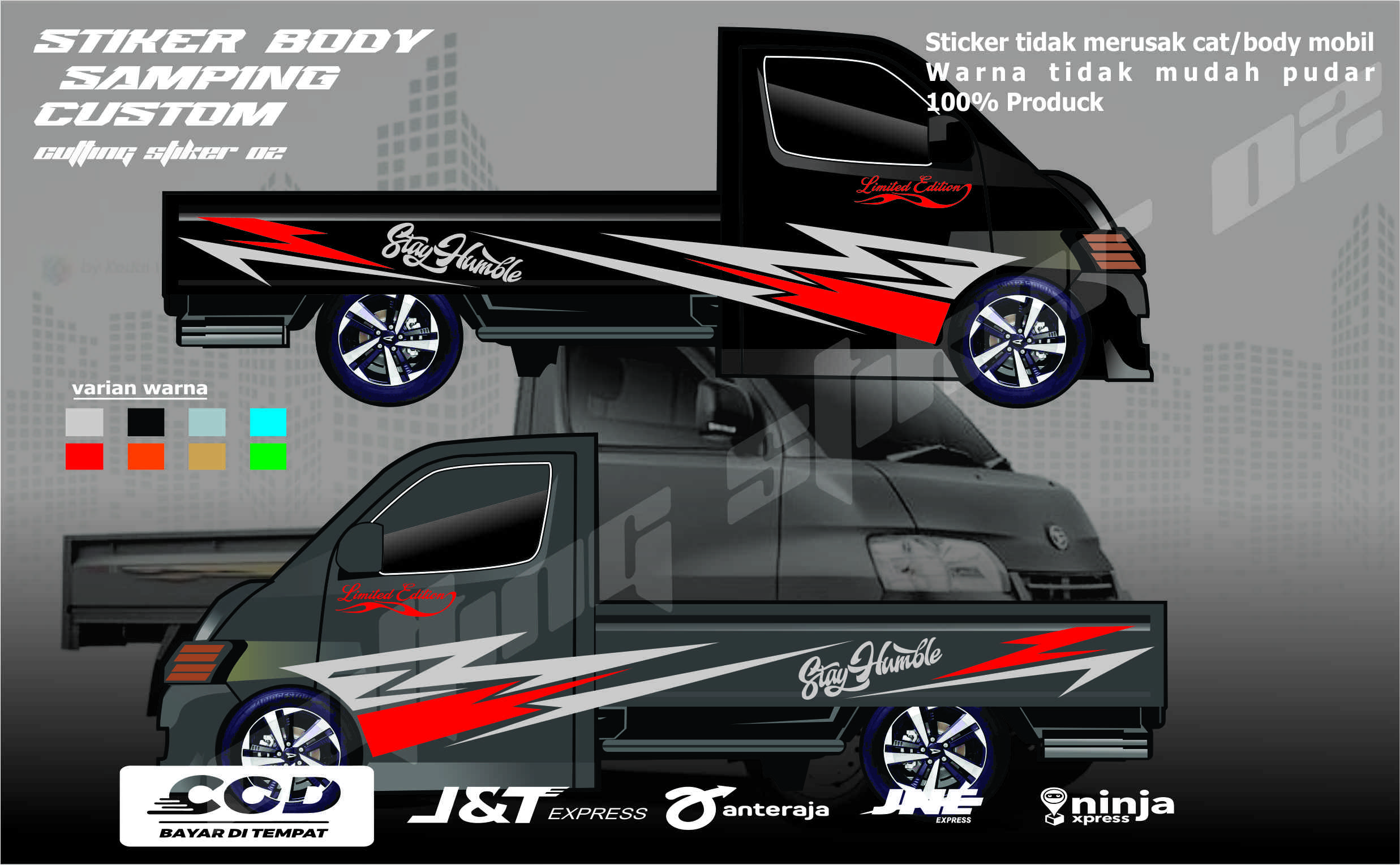 Granmax car pick up sticker cutting sticker ready stock can change name and color Harga 280,000 rupiah*Gratis Ongkir