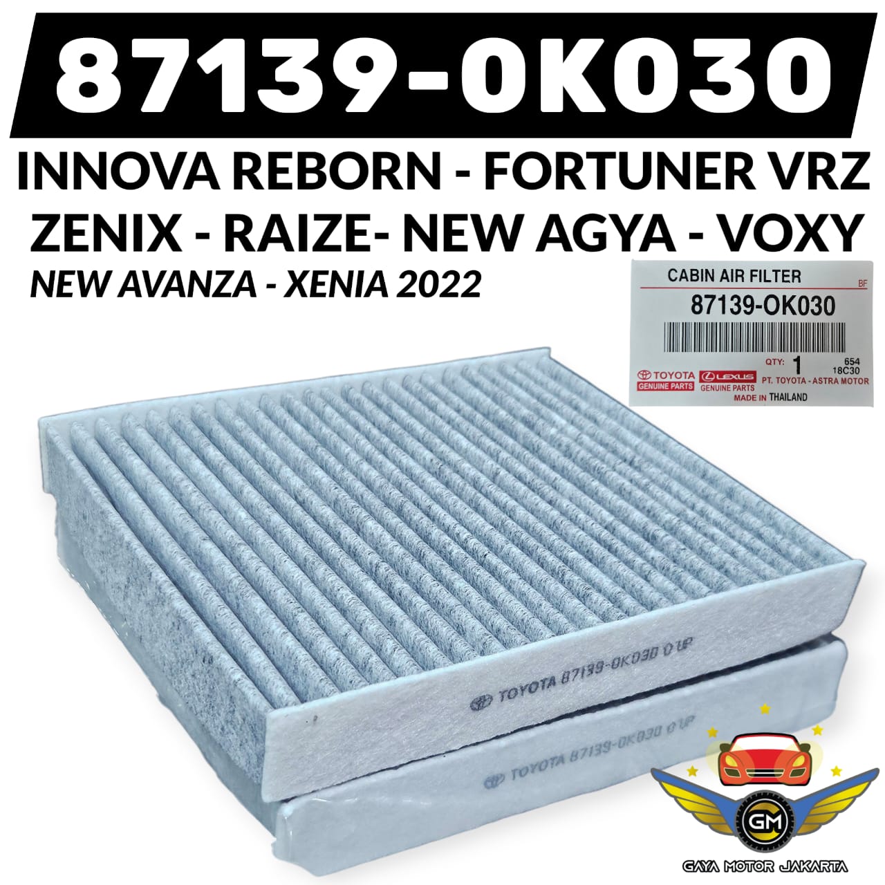 Toyota Innova Zenix - Voxy-Raize-all new Agya-all new Avanza cabin filter-ac carbon filter Harga 55,000 rupiah*Gratis Ongkir