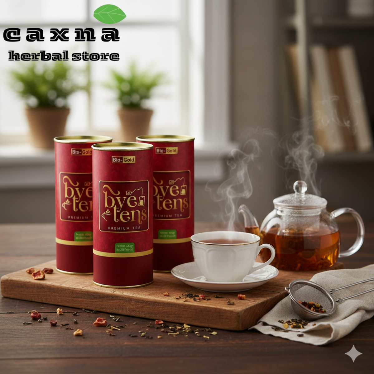 Economical Package of 3 Cans of Bye Tens Bio Gold / Bye Tens Bio Gold Bpom Hypertension Tea