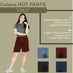 CELANA HOT PANTS / CELANA PENDEK WANITA KANCING MOSCREPE PINGGANG KARET