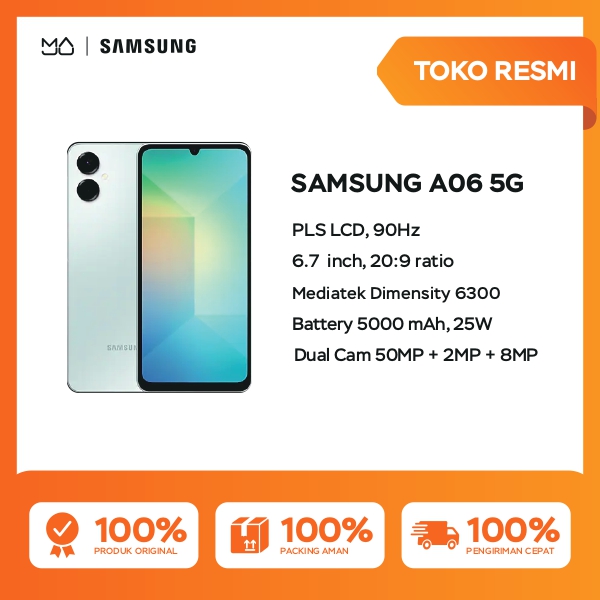 Samsung Galaxy A06 5G 6/128GB - Garansi Resmi Harga 2,066,000 rupiah*Gratis Ongkir