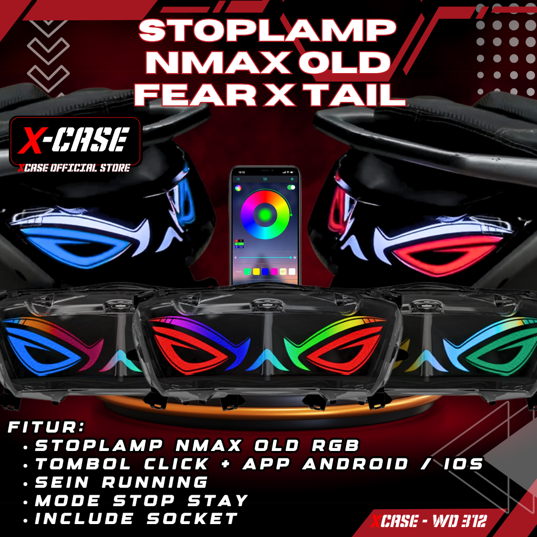 X-case lampu stoplamp lazy Nmax old model Fear X Mata aplikasi Android iOS button click wd312 Harga 435,000 rupiah*Gratis Ongkir