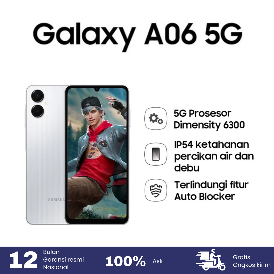 Samsung Galaxy A06 5G 6/128 Garansi Resmi Harga  2,399,000 Ringgit*Penghantaran Percuma