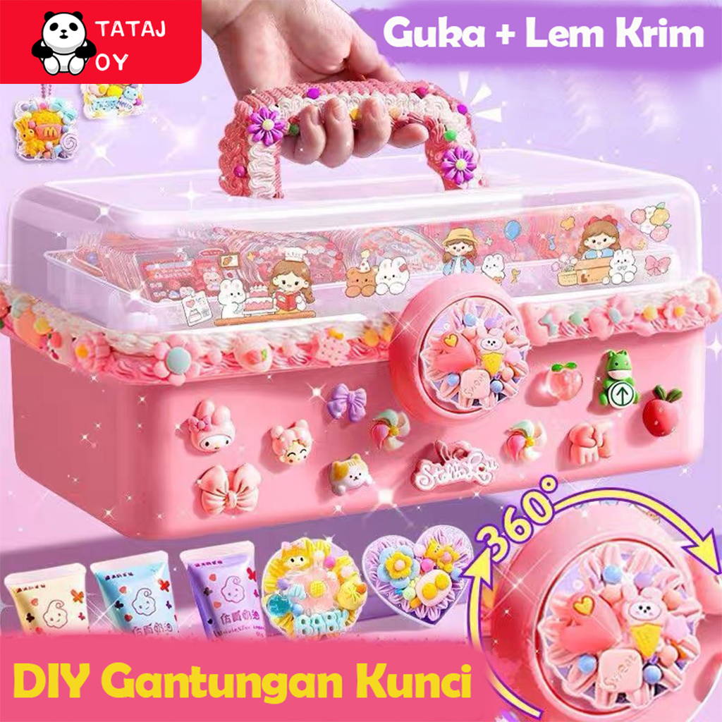 793Pcs DIY Guka Acrylic Keychain Set DIY Keychain Set Card Sticker Luca Box Guka Cream Gum Cartoon Toy…