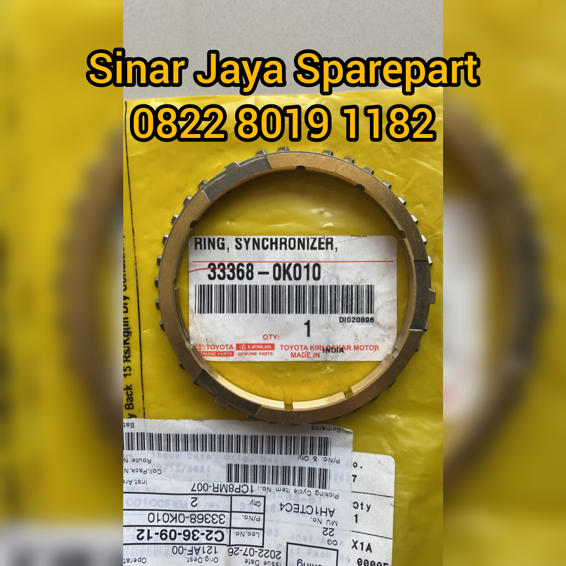 Ring Sinkromis Gigi 3 Fortuner 2.5cc Hilux 2.5cc Original 33368-0K010 Harga 500,000 rupiah*Gratis Ongkir
