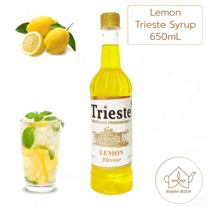 650mL Sirup Lemon Trieste Italian Syrup
