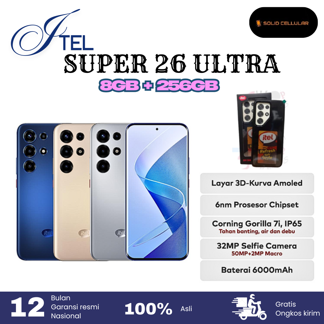 Itel Super 26 Ultra 8/256 Official Warranty Harga 2,430,000 rupiah*Gratis Ongkir