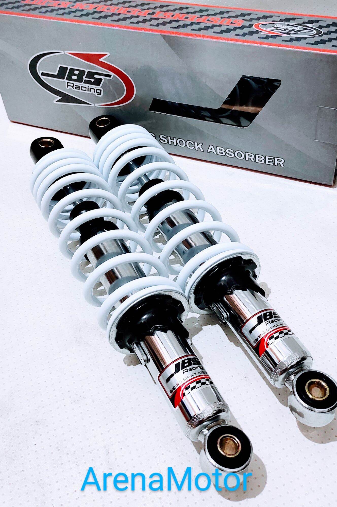Shock Belakang jbs 340MM Warna Putih-Bisa Untuk Motor Supra fit