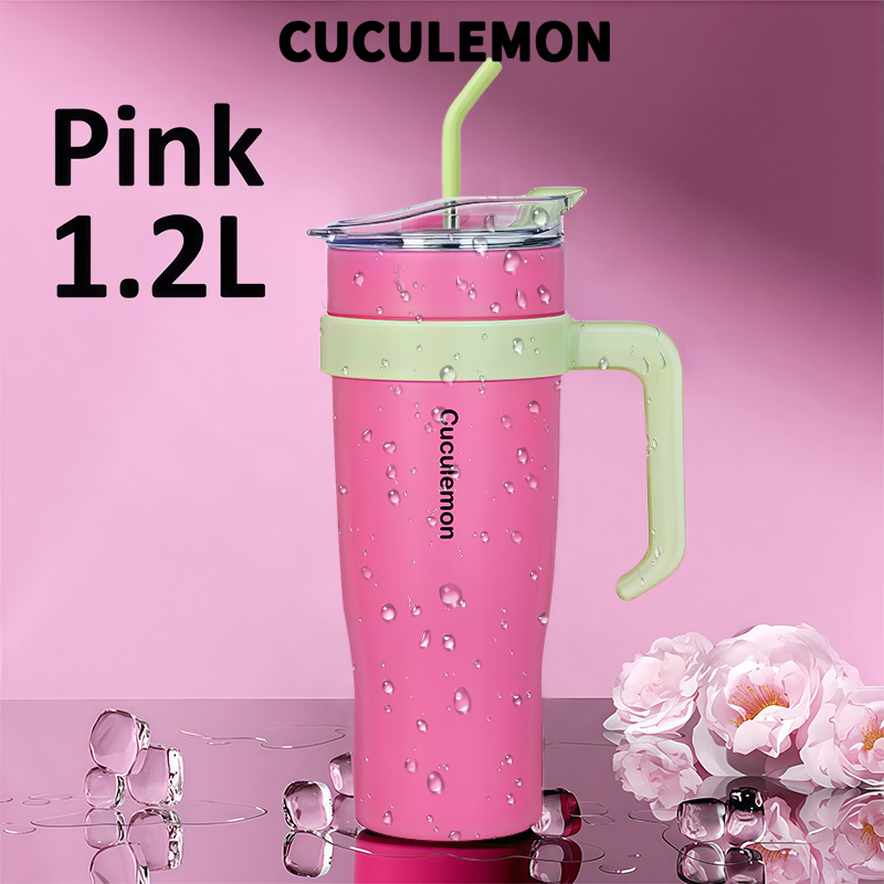 Cuculemon drinking bottle aesthetic tumbler stainless steel 1200ml heat resistant cold coffee water th…