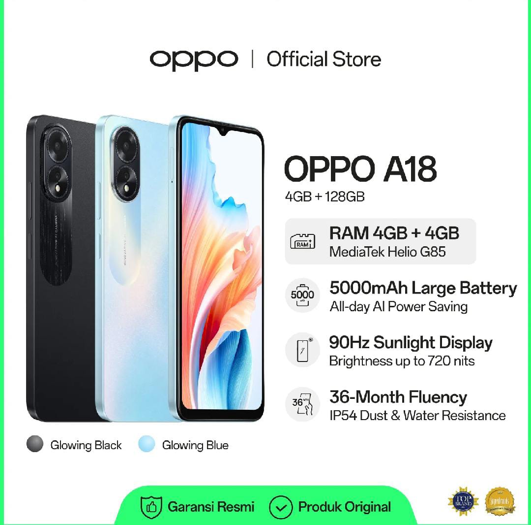 HAPE OPPO A18 4GB/128GB Giá 2,750,000 Đồng*Miễn phí vận chuyển