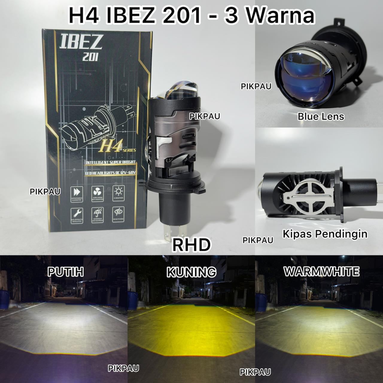 Ibez 201 all weather h4 headlight 3 colors blue lens with cooling fan Harga 202,950 rupiah*Gratis Ongkir