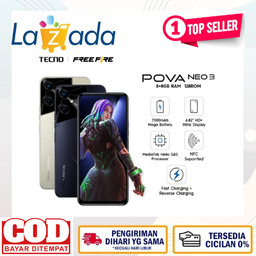 Tecno Pova neo 3 8/128 GB warranty Harga 1,450,000 rupiah*Gratis Ongkir
