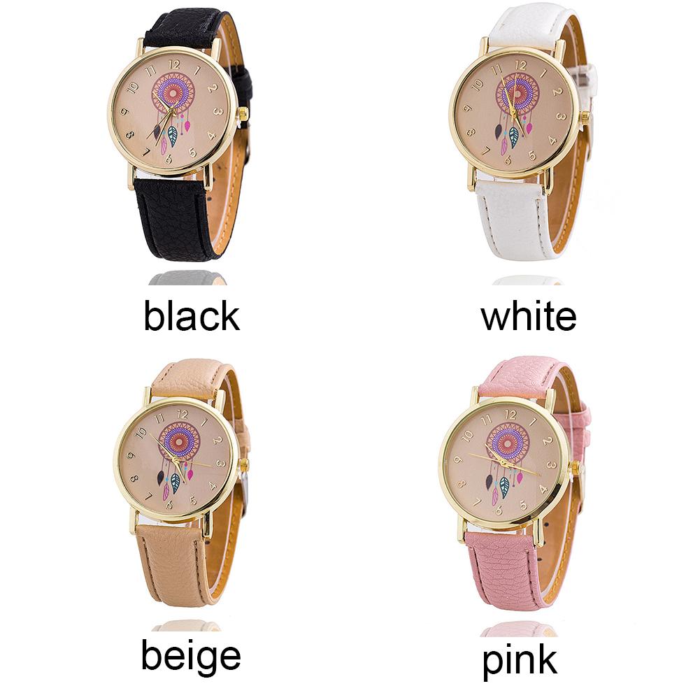 Jam Tangan Moonar Dengan Strip Berbahan Kulit PU Dan Bergambar Lonceng Angin Khusus Untuk Wanita