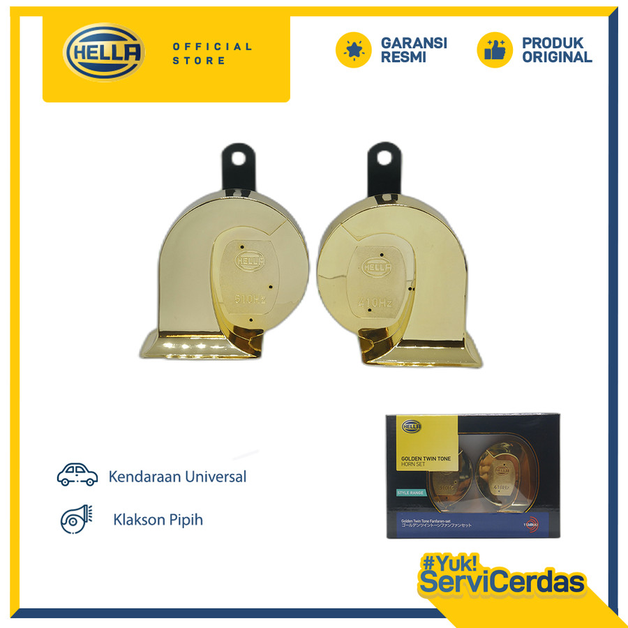 Klakson Keong Hella Golden Twin Tone 12V - Klakson mobil motor Harga 499,999 rupiah*Gratis Ongkir