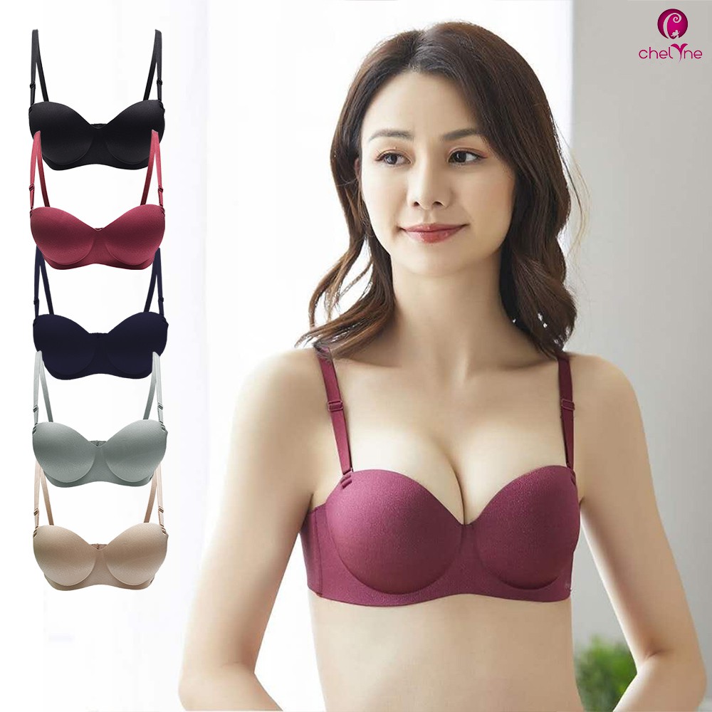 Chelyne BH Seamless 2188 / 2388 / 5586 / 0003 Premium Push-Up-Bra Full/Half Cup  Bra - Tanpa Kawat Penyanggah(Q1M8) Import Bra Wanita Cewek Pantai Busa  Tebal Montok P8X3 Bahan Adem Berkualitas Murah