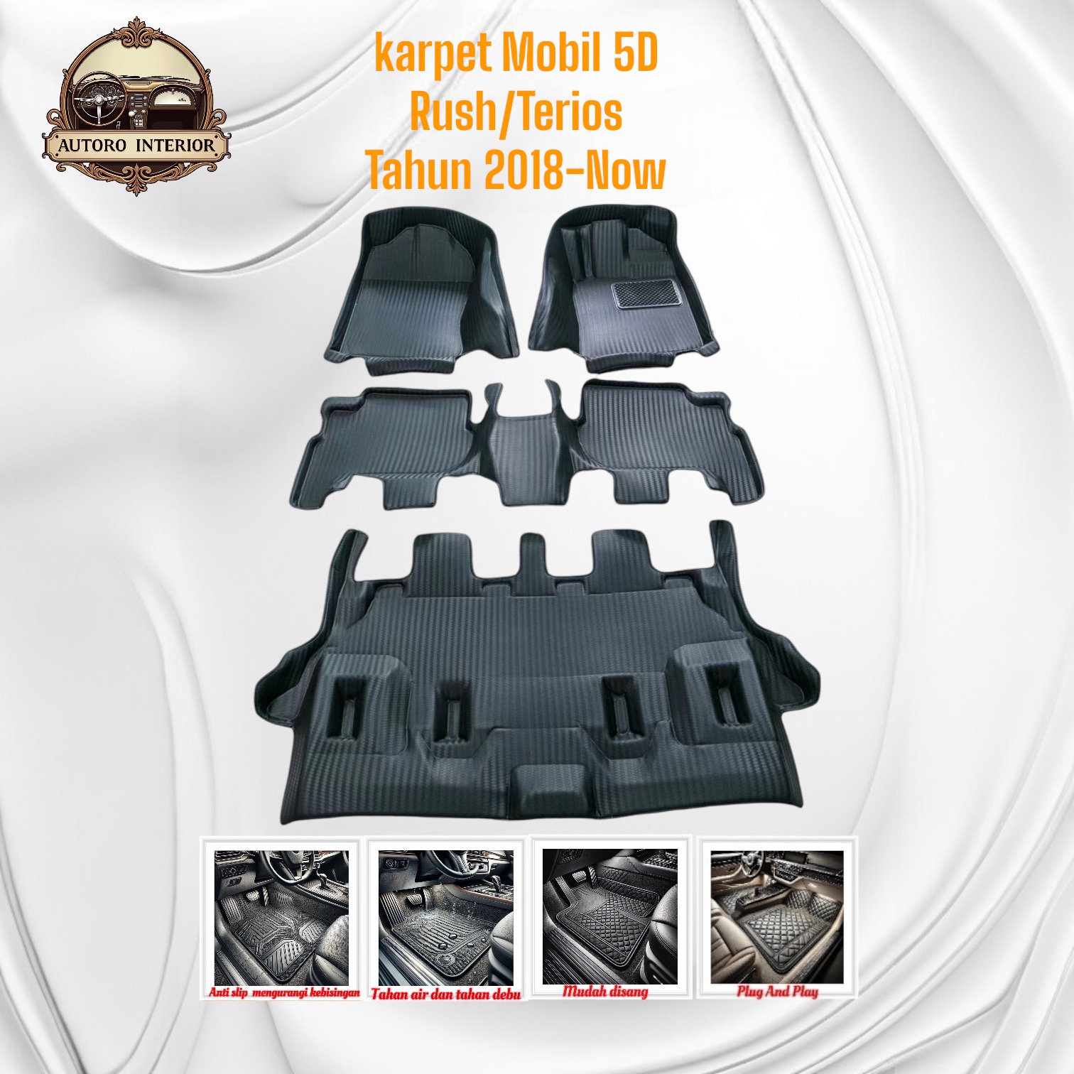 Karpet Mobil 5D Premium13-24 Toyota Rush Daihatsu Terios Carbon Tahan air Karpet Bagasi Harga 850,000 rupiah*Gratis Ongkir