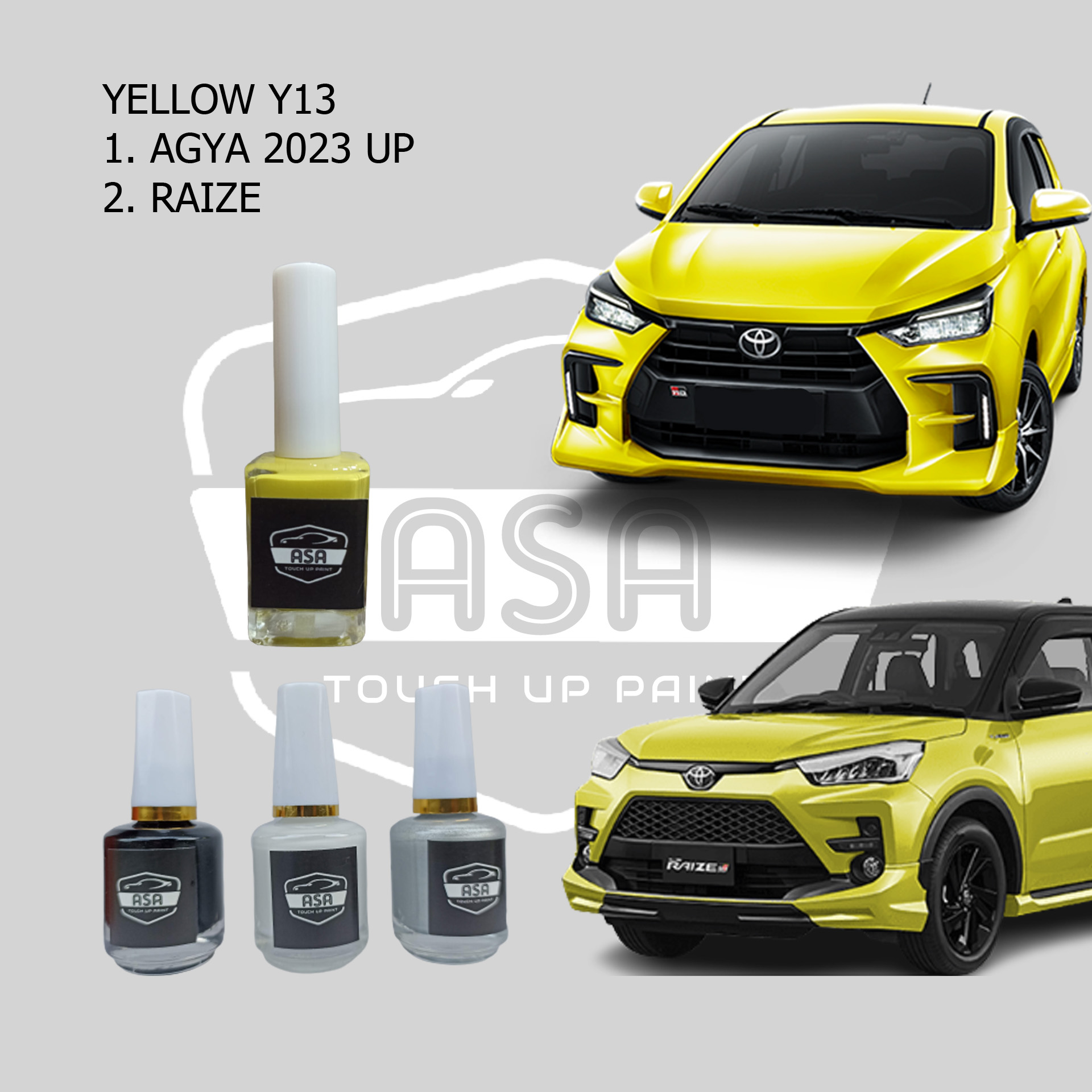 Y13 Cat Oles Penghilang Baret Lecet Mobil Toyota Agya Raize Kuning Yellow Harga 52,900 rupiah*Gratis Ongkir