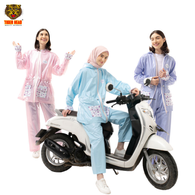 Tiger Head Jas Hujan Stelan Daisy Serut 70015 Harga 99,900 rupiah*Gratis Ongkir