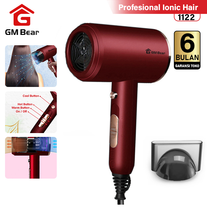 GM Bear Compact Essential Hair Dryer - Pengering Rambut Professional Hairdryer 1120 1121 1122